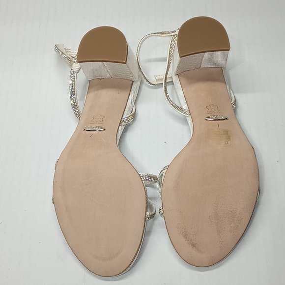 Badgley Mischka Women's Ultima Heeled Sandals Soft White Size 7 Bridal Wedding - Picture 5 of 9